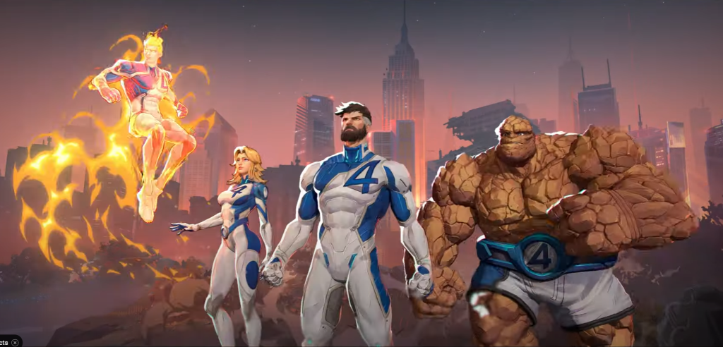 The Fantastic Four—Mr. Fantastic, Invisible Woman, Human Torch, and The Thing—join the Marvel Rivals roster.