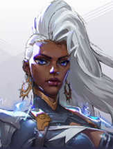 Storm, a burst mage in Marvel Rivals, summoning lightning and blizzards while buffing allies with speed and damage boosts.